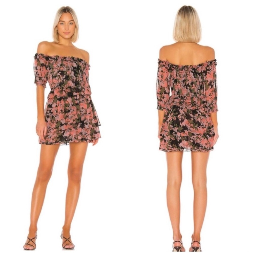 Misa Los Angeles Cela Sunset Floral Off the Shoulder
Mini Dress